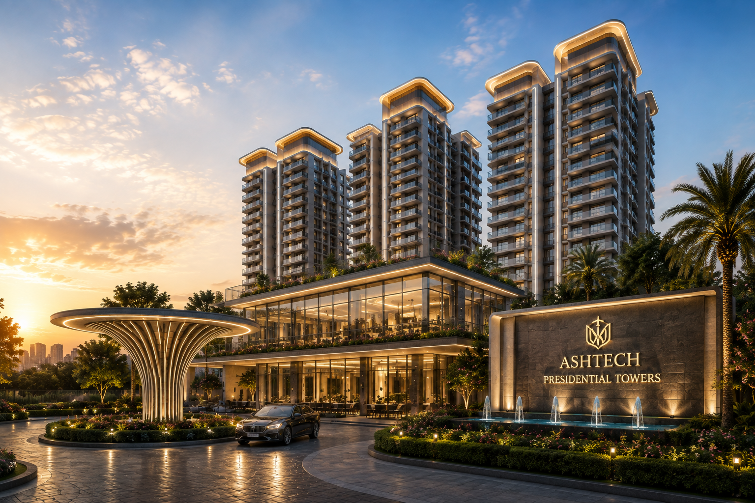 Ashtech Presidential Towers exterior elevation