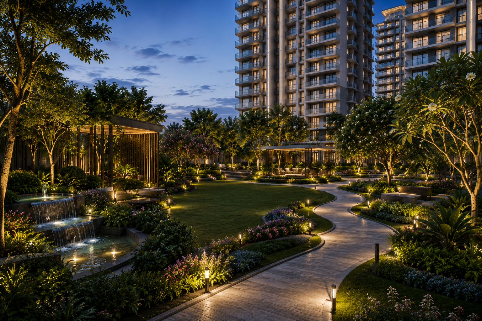 Ashtech Presidential Towers landscaped gardens